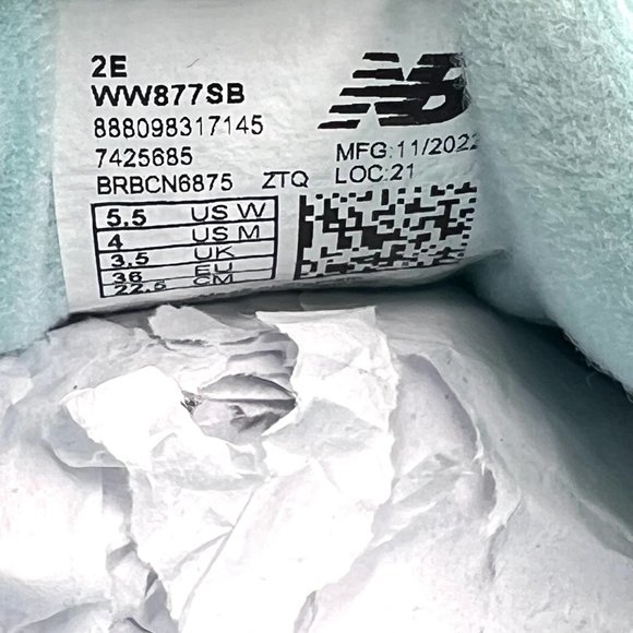 5.5 2E XW EXTRA WIDE New Balance Women's Gray Blue 877 V1 Walking Sneakers Shoes - Picture 10 of 11